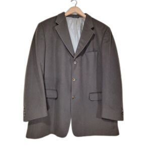 Bill Blass 100% Cashmere Brown Sport Coat Suit Jacket Blazer - 48L
